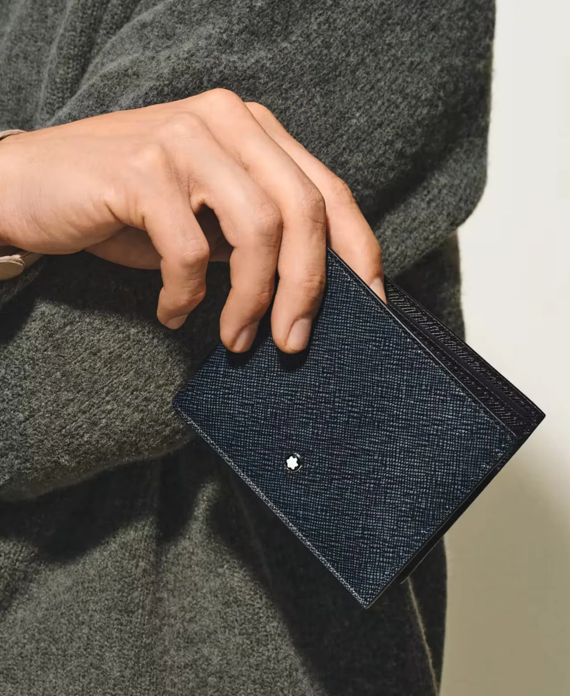 Cartera Sartorial MONTBLANC 6 CC Piel Azul - 220384
