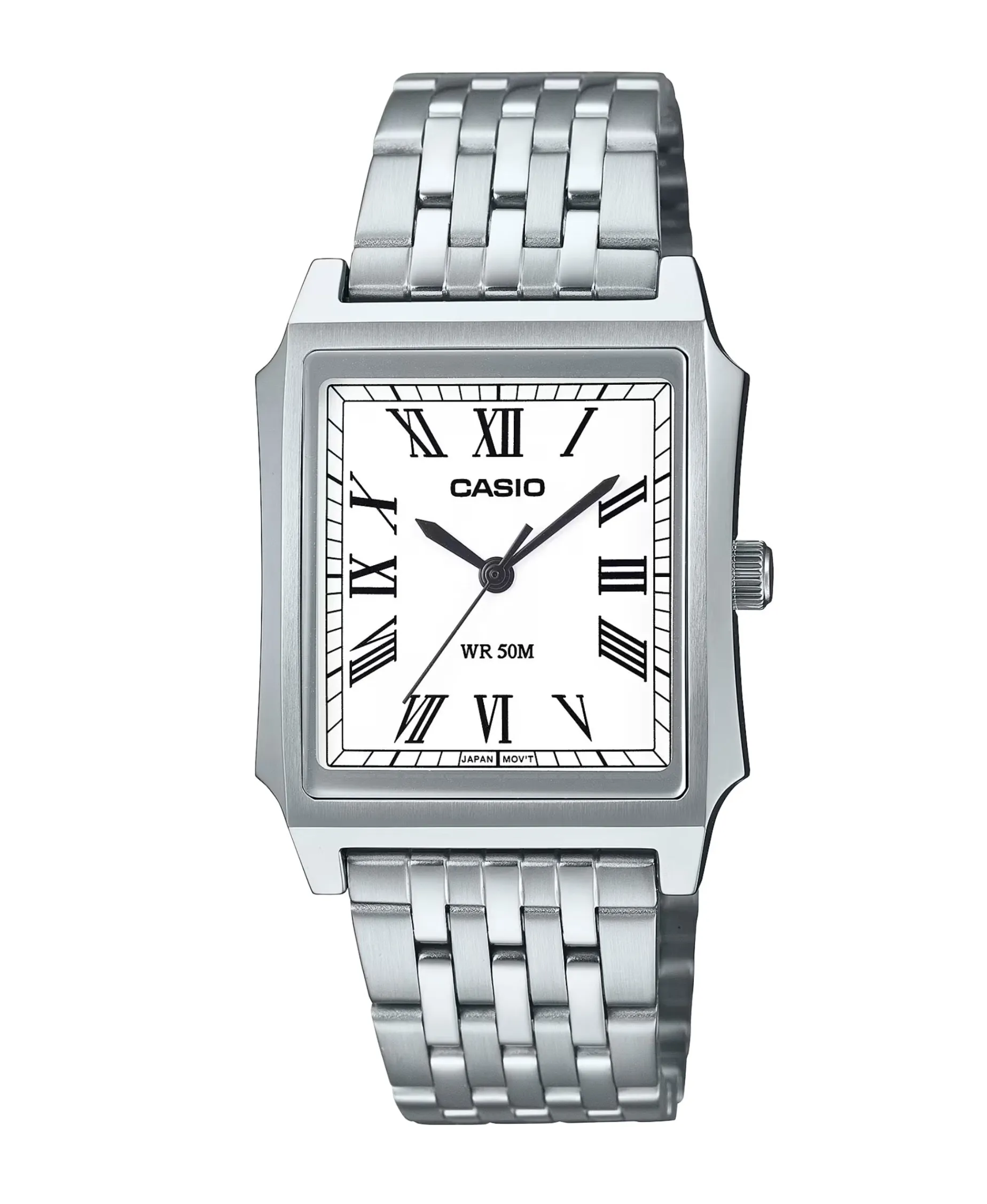 Casio MTP Rectangular Plateado Acero 31,5 mm | MTP-B190D-7BV
