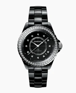 Chanel J12 Black Calibre 12.2 Cerámica Con Bisel De Diamantes 38 mm | H6526