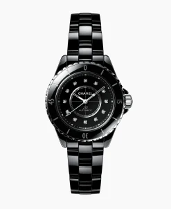 Chanel J12 Black Calibre 12.2 Cerámica Con Diamantes 33 mm | H9742