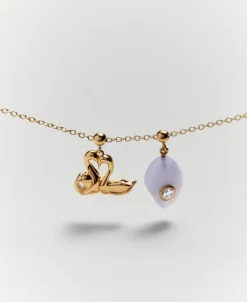 Charm Cisnes Corazón PDPAOLA Oro | CH01-310-U