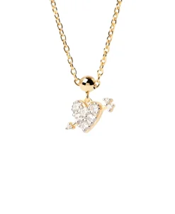 Charm Colgante Corazón Flecha PDPAOLA Plata con Baño de Oro 18K | CH01-090-U