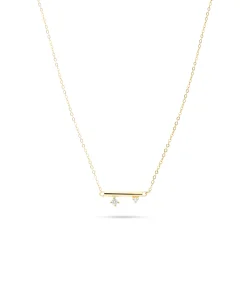 Colgante Barra con Diamantes en Oro Amarillo