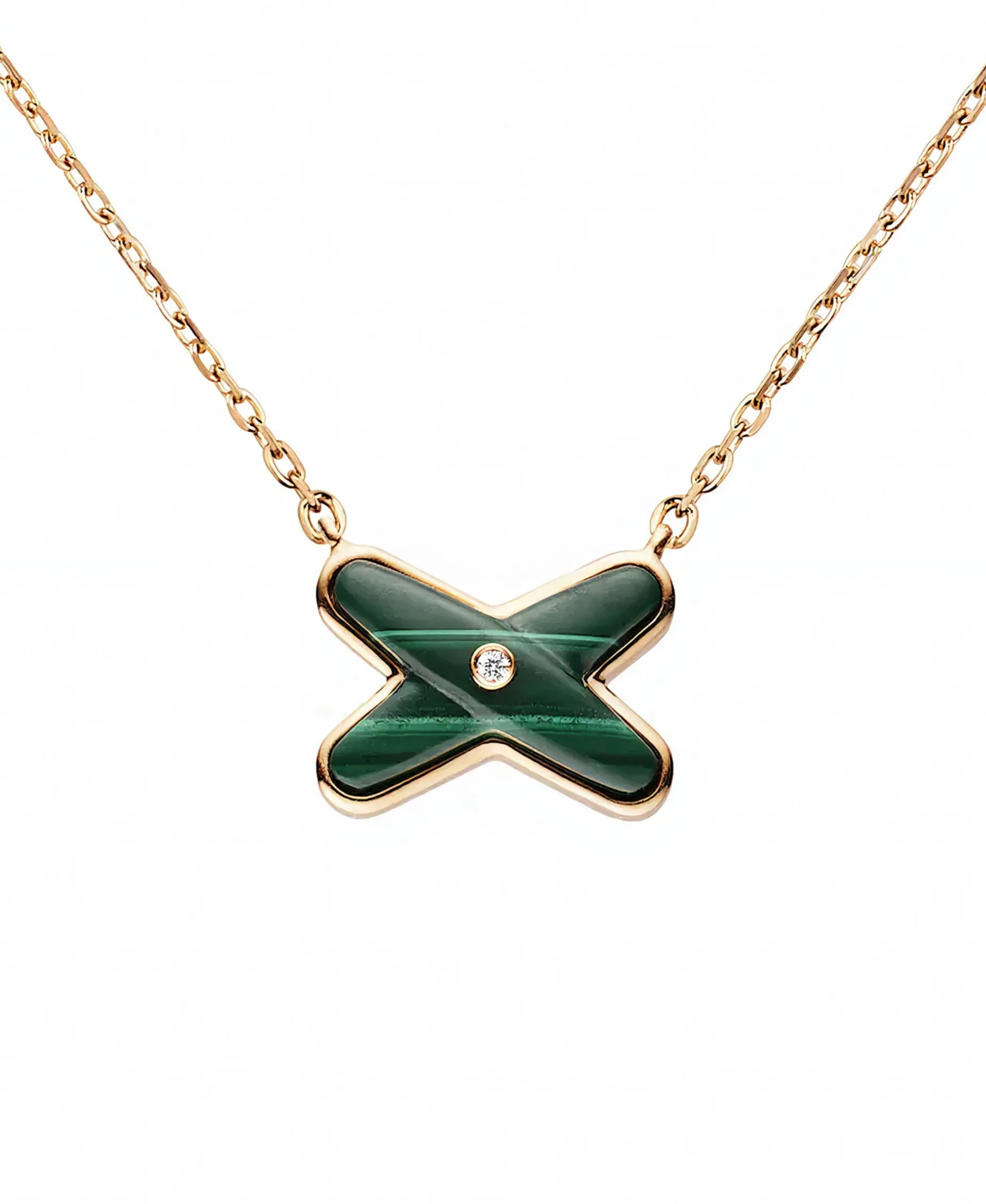 Colgante Chaumet Jeux de Liens Oro Rosa 18K y Malaquita | 083969