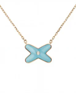 Colgante Chaumet Jeux de Liens Oro Rosa 18K Turquesa y Diamante | 082932