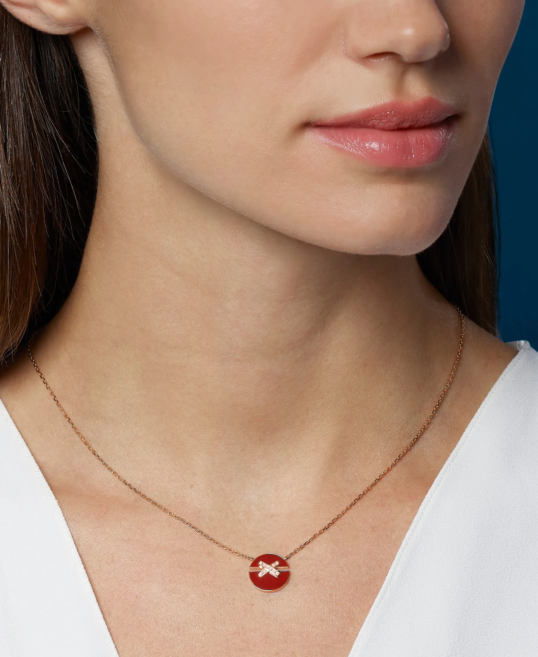 Colgante Chaumet Jeux de Liens Harmony Oro Rosa Cornalina Diamantes | 084428