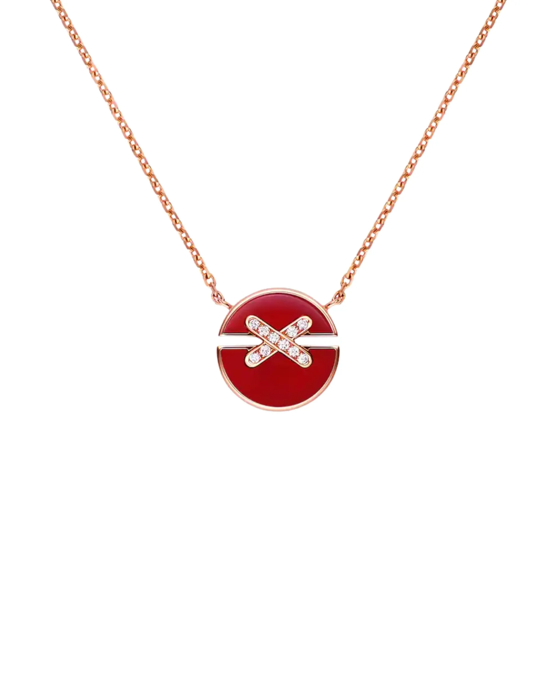 Colgante Chaumet Jeux de Liens Harmony Oro Rosa Cornalina Diamantes | 084428