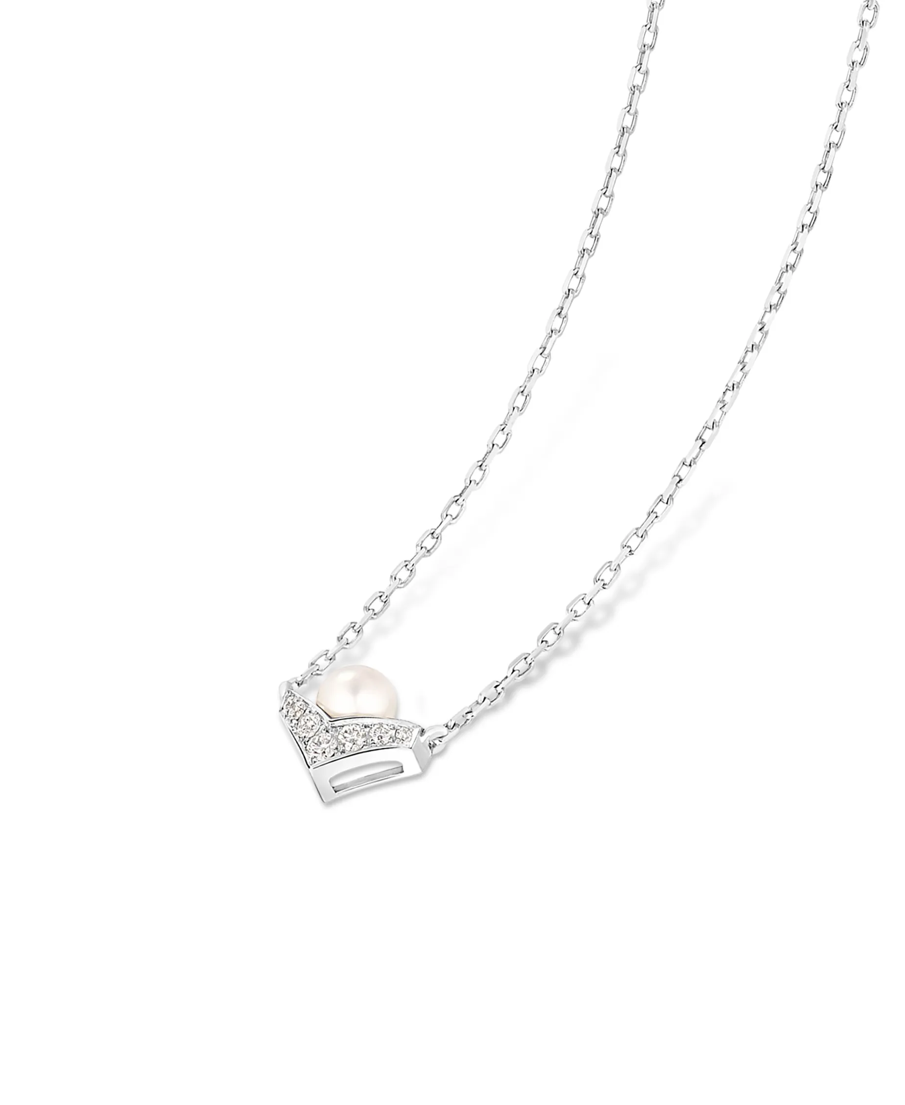 Colgante Chaumet Joséphine Aigrette Oro Blanco 18K Perla y Diamantes | 085788