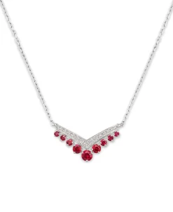 Colgante Chaumet Joséphine Aigrette Oro Blanco 18K Rubíes y Diamantes | 085531