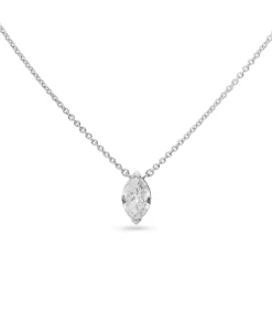 Colgante con Diamante Talla Marquise 0,68 cts en Oro Blanco