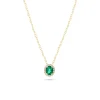 Colgante con Esmeralda Oval y Diamantes en Oro Amarillo