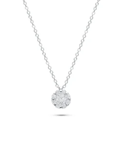 Colgante con Motivo Circular de Diamantes 0,52 cts en Oro blanco