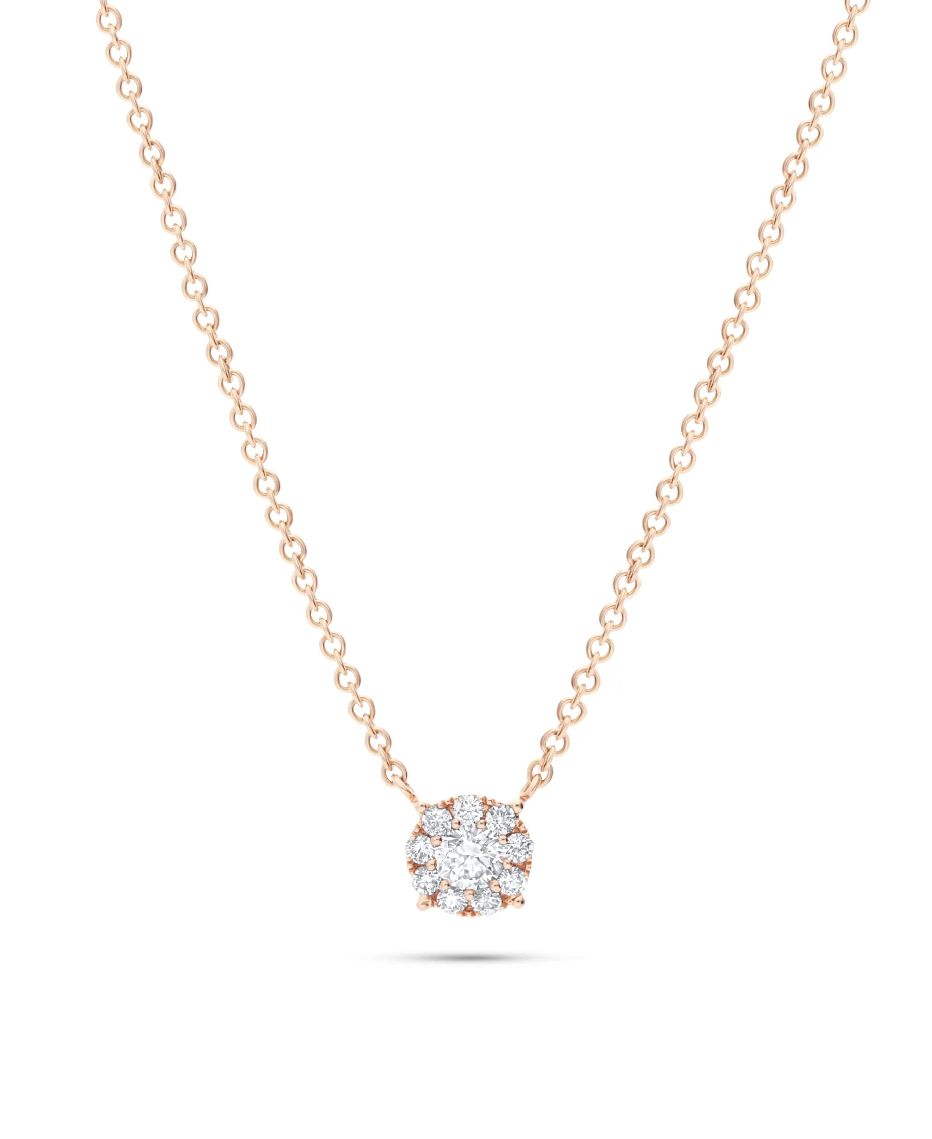 Colgante con Roseta de Diamantes en Oro Rosa