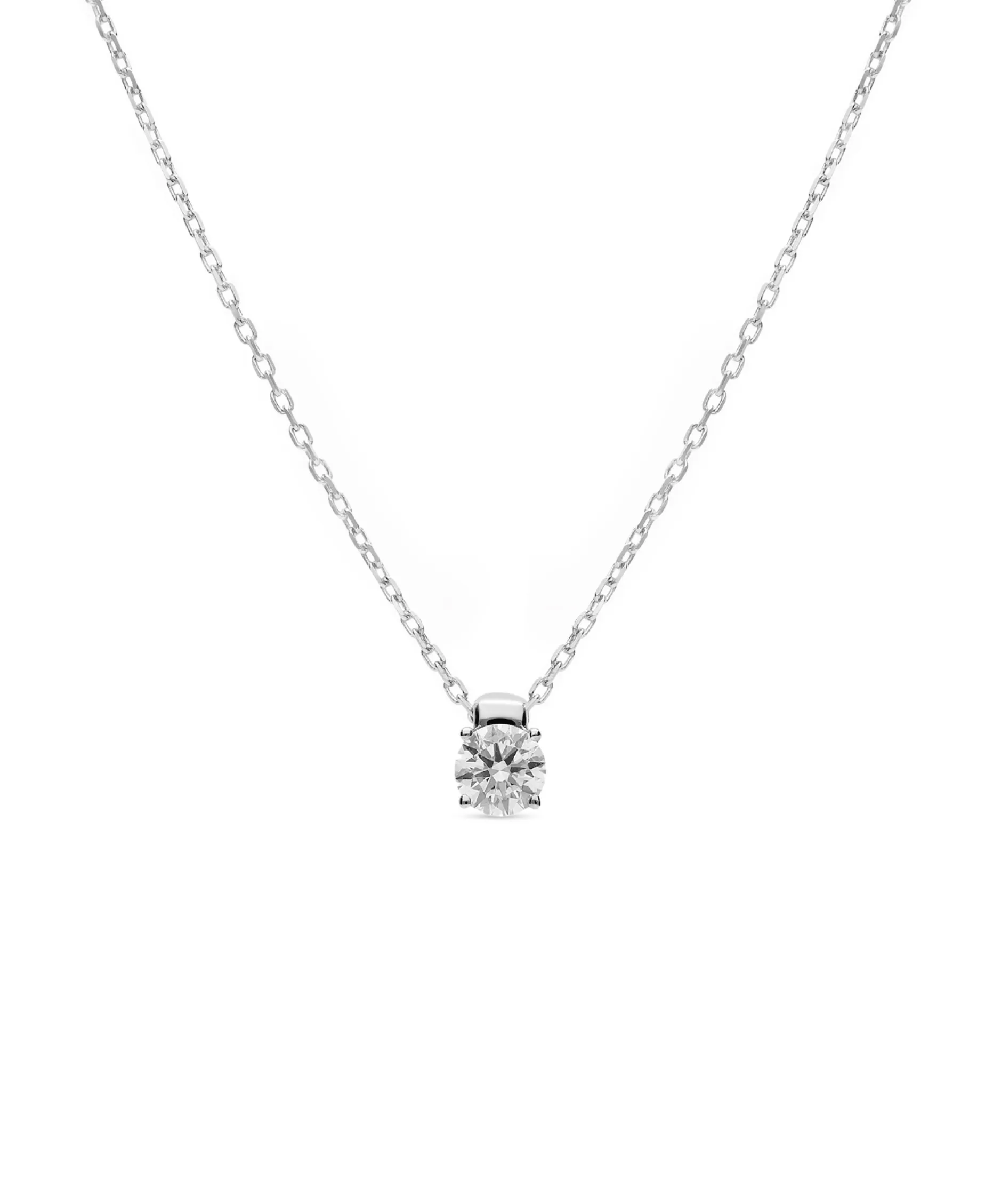Colgante Diamante Solitario 0,31 cts en Oro Blanco