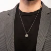 Colgante Marco Dal Maso Moneda en Plata Pulida y Oxidada | AGCL101-01BVW