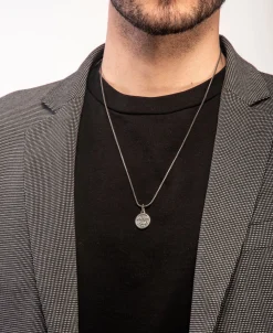 Colgante Marco Dal Maso Moneda en Plata Pulida y Oxidada | AGCL101-01BVW