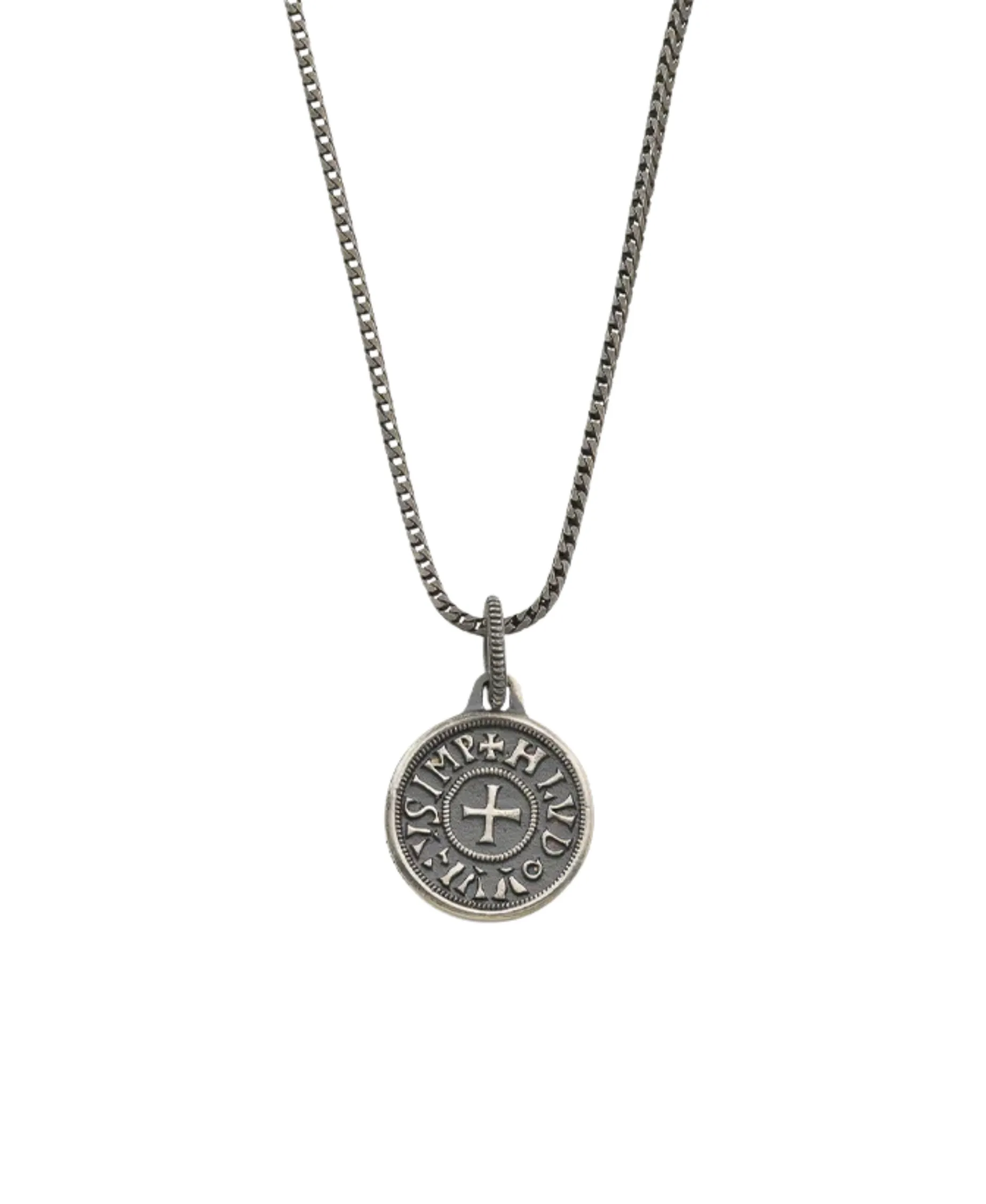 Colgante Marco Dal Maso Moneda en Plata Pulida y Oxidada | AGCL101-01BVW