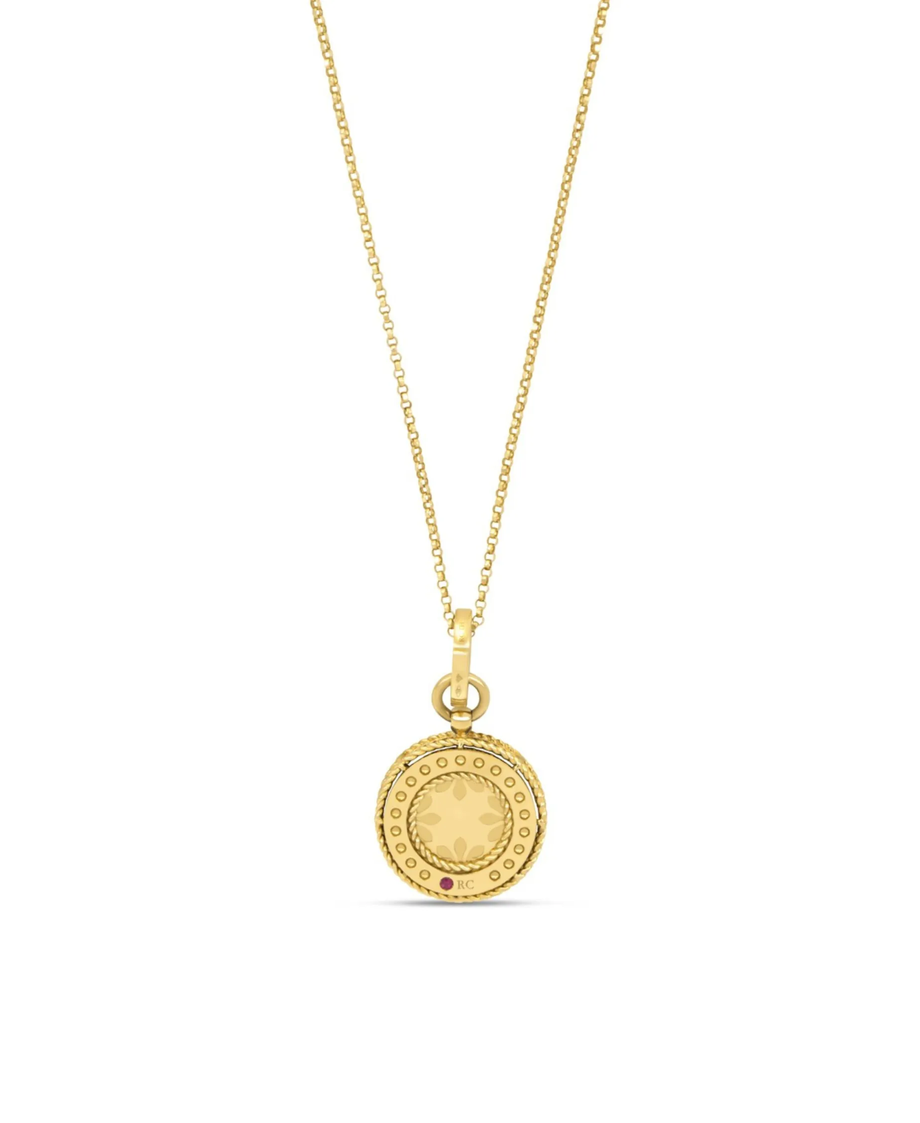 Colgante Venetian Medallions Roberto Coin en Oro Amarillo con Ágata roja y diamantes - ADV888CL2411_Y_045