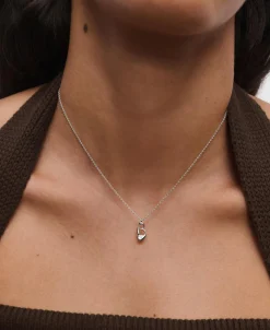 Collar con Colgante inicial A PDPAOLA Plata Baño Rodio | CO02‑B74‑U