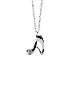 Collar con Colgante inicial A PDPAOLA Plata Baño Rodio | CO02‑B74‑U