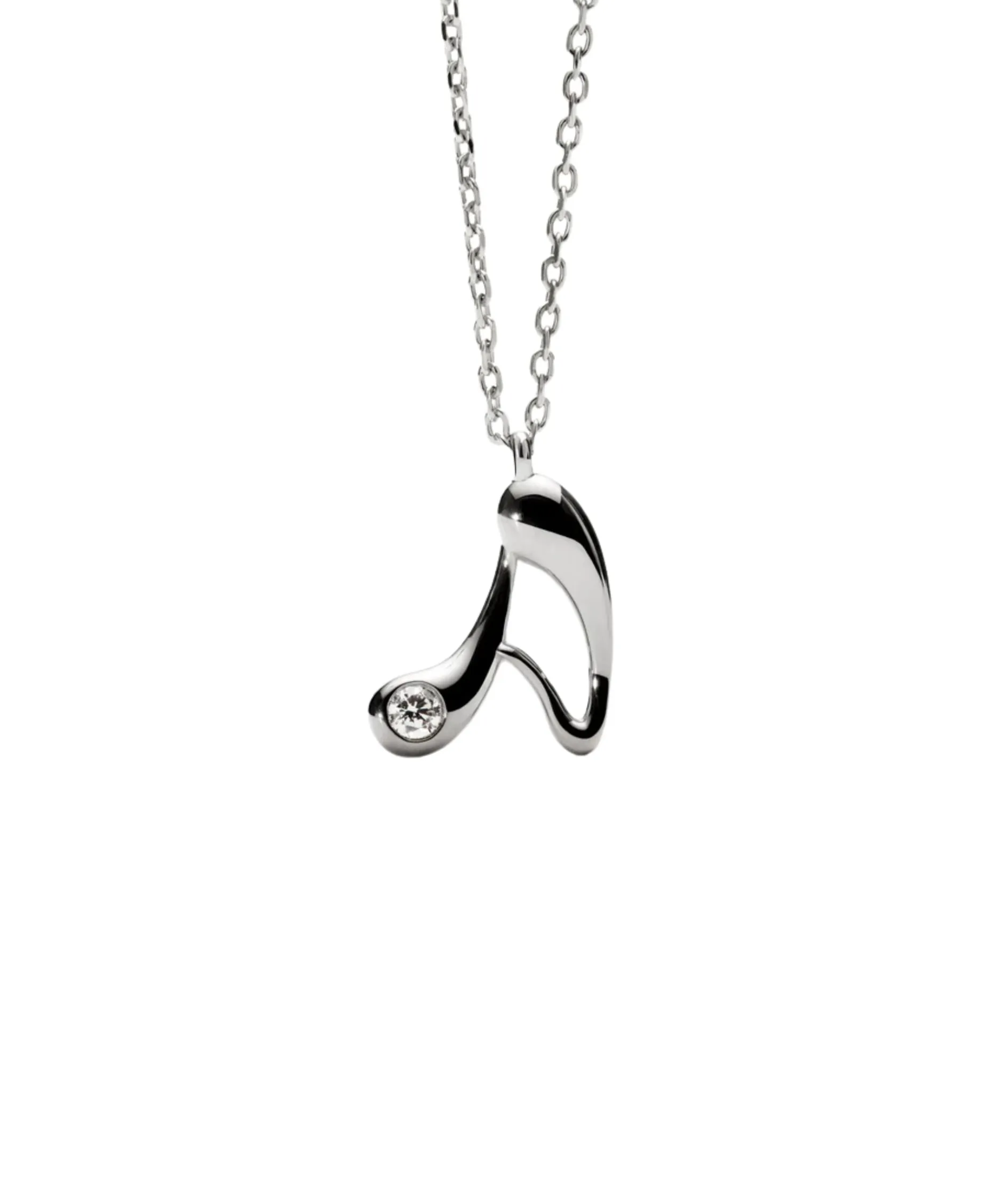Collar con Colgante inicial A PDPAOLA Plata Baño Rodio | CO02‑B74‑U