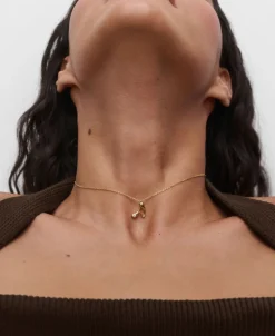 Collar con Colgante inicial A PDPAOLA Plata Baño de Oro 18K | CO01‑B74‑U