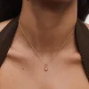 Collar con Colgante inicial B PDPAOLA Plata Baño de Oro 18K | CO01‑B75‑U