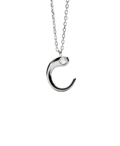Collar con Colgante inicial C PDPAOLA Plata Baño Rodio | CO02-B76-U