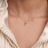 Collar con Colgante inicial F PDPAOLA Plata Baño de Oro 18K | CO01‑B79‑U