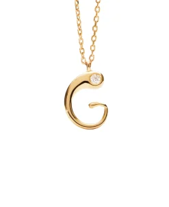Collar con Colgante inicial G PDPAOLA Plata Baño de Oro | CO02-B80-U