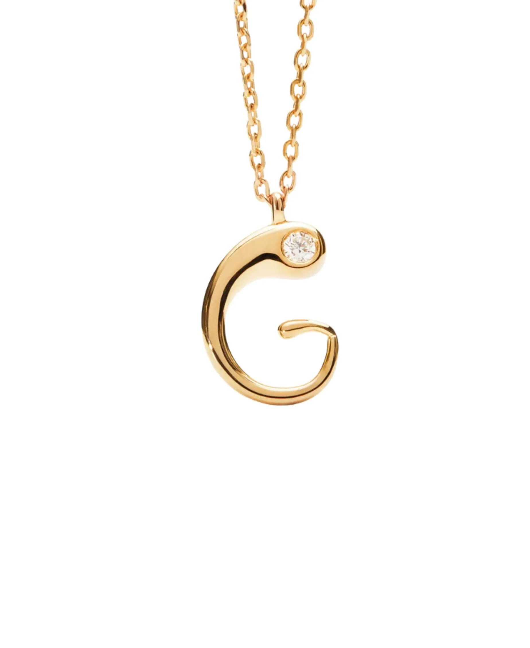 Collar con Colgante inicial G PDPAOLA Plata Baño de Oro | CO02-B80-U