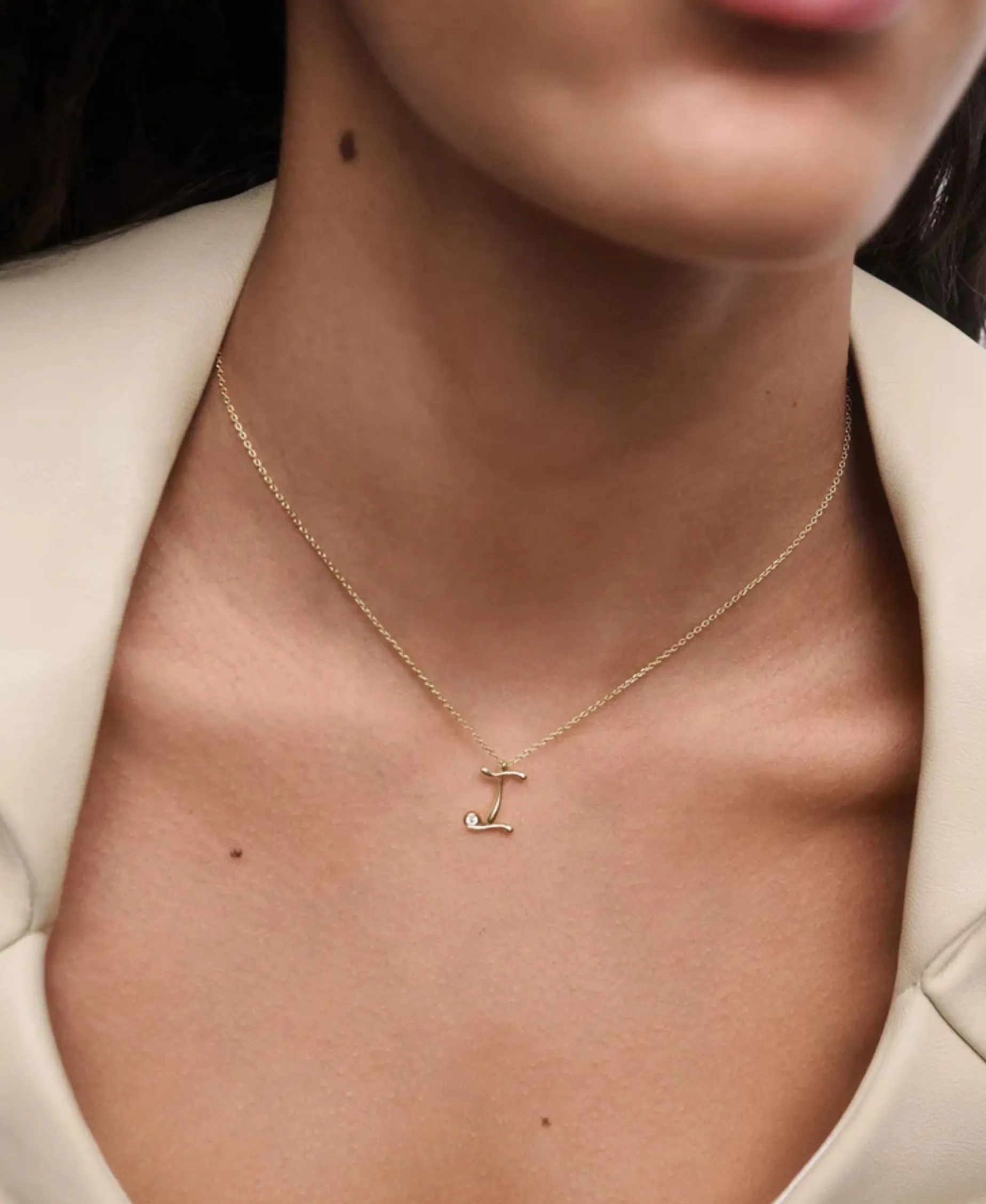 Collar con Colgante inicial I PDPAOLA Plata Baño de Oro 18K | CO01-B82-U