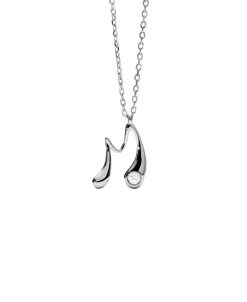 Collar con Colgante inicial M PDPAOLA Plata Baño Rodio | CO02‑B86‑U