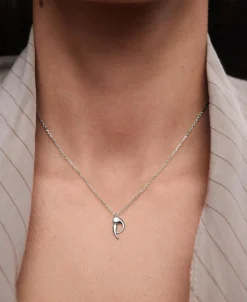 Collar con Colgante inicial P PDPAOLA Plata Baño Rodio | CO02-B89-U