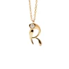 Collar con Colgante inicial R PDPAOLA Plata Baño de Oro 18K | CO01-B91-U