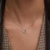 Collar con Colgante inicial V PDPAOLA Plata Baño Rodio | CO02‑B95‑U