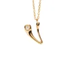 Collar con Colgante inicial V PDPAOLA Plata Baño de Oro 18K | CO01‑B95‑U
