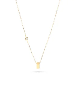 Collar con Motivo Geométrico con Diamante en Oro Amarillo
