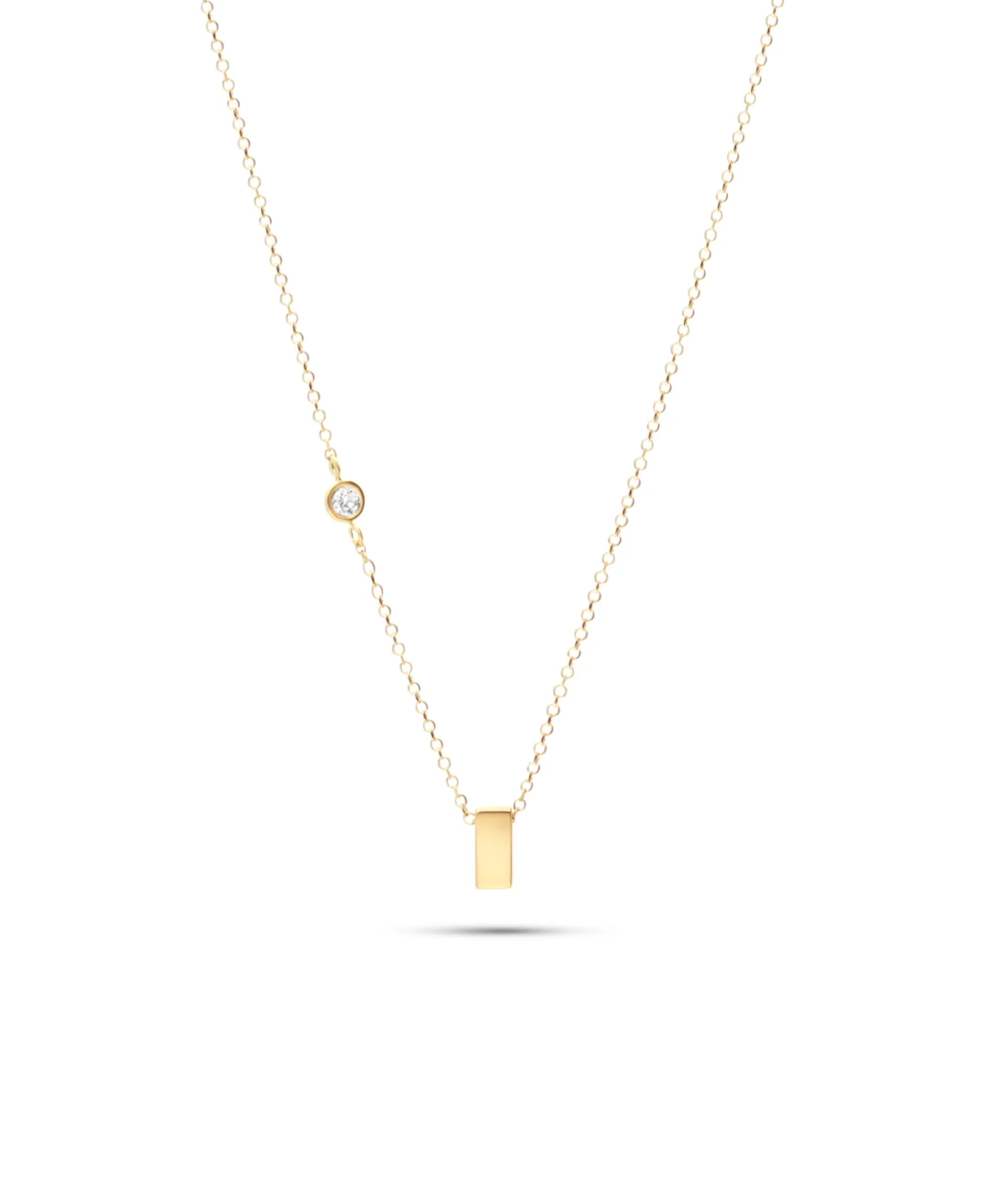 Collar con Motivo Geométrico con Diamante en Oro Amarillo