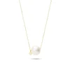 Collar con Perla y Diamante en Oro Amarillo