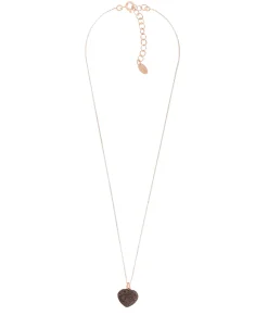 Collar Corazón PESAVENTO Polvere di Sogni Marrón Plata Baño Oro Rosa | WPLVE1754