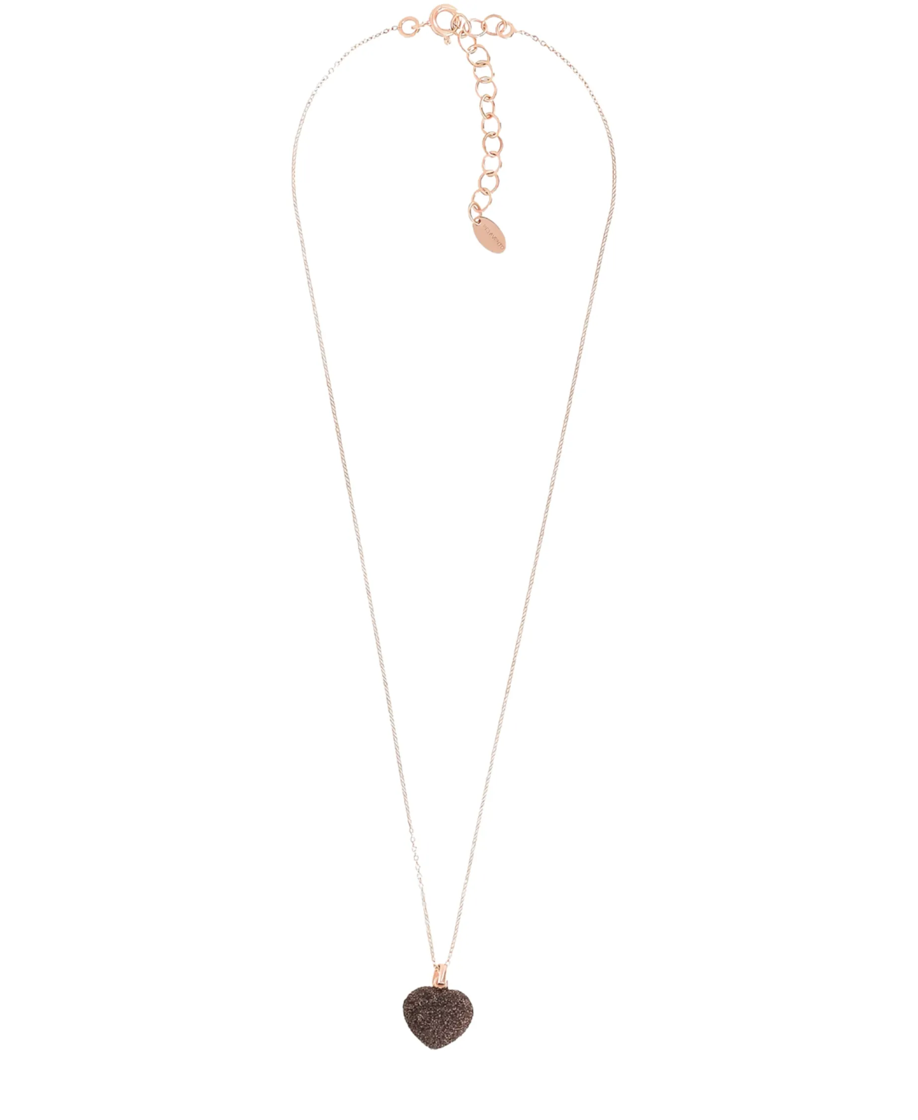 Collar Corazón PESAVENTO Polvere di Sogni Marrón Plata Baño Oro Rosa | WPLVE1754