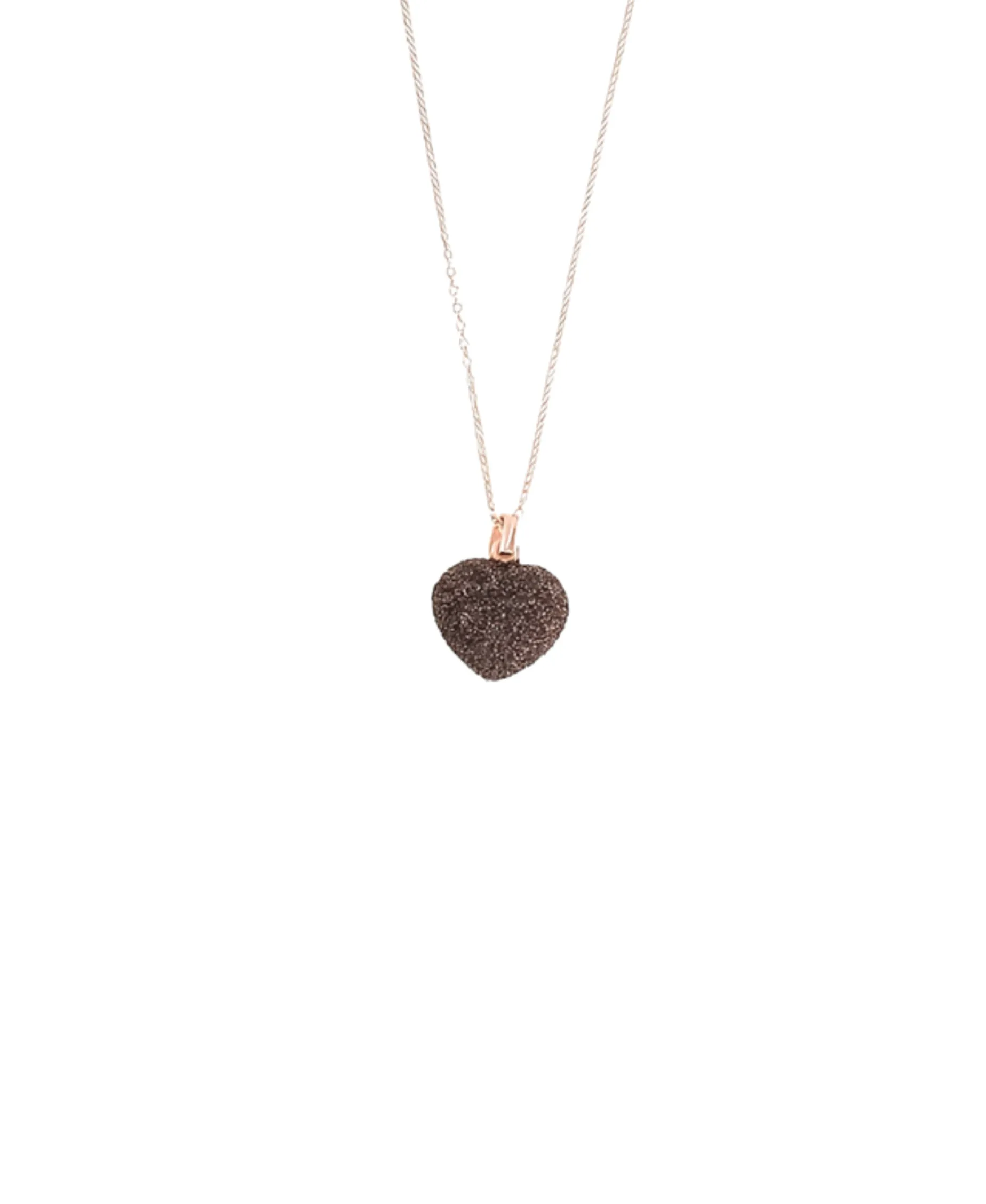 Collar Corazón PESAVENTO Polvere di Sogni Marrón Plata Baño Oro Rosa | WPLVE1754
