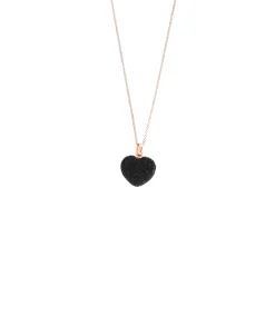 Collar Corazón PESAVENTO Polvere di Sogni Negro Plata Baño Oro Rosa | WPLVE1753