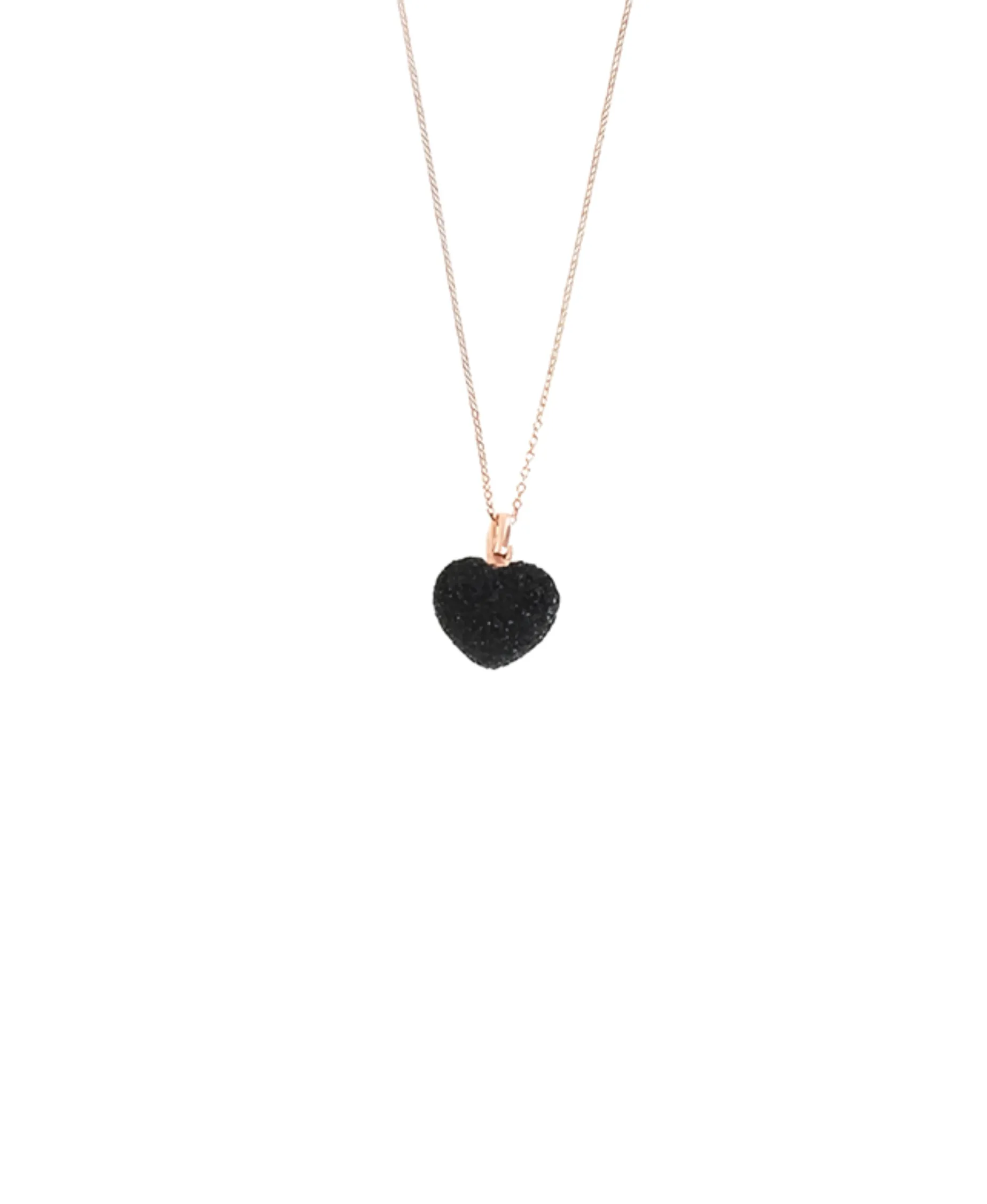 Collar Corazón PESAVENTO Polvere di Sogni Negro Plata Baño Oro Rosa | WPLVE1753