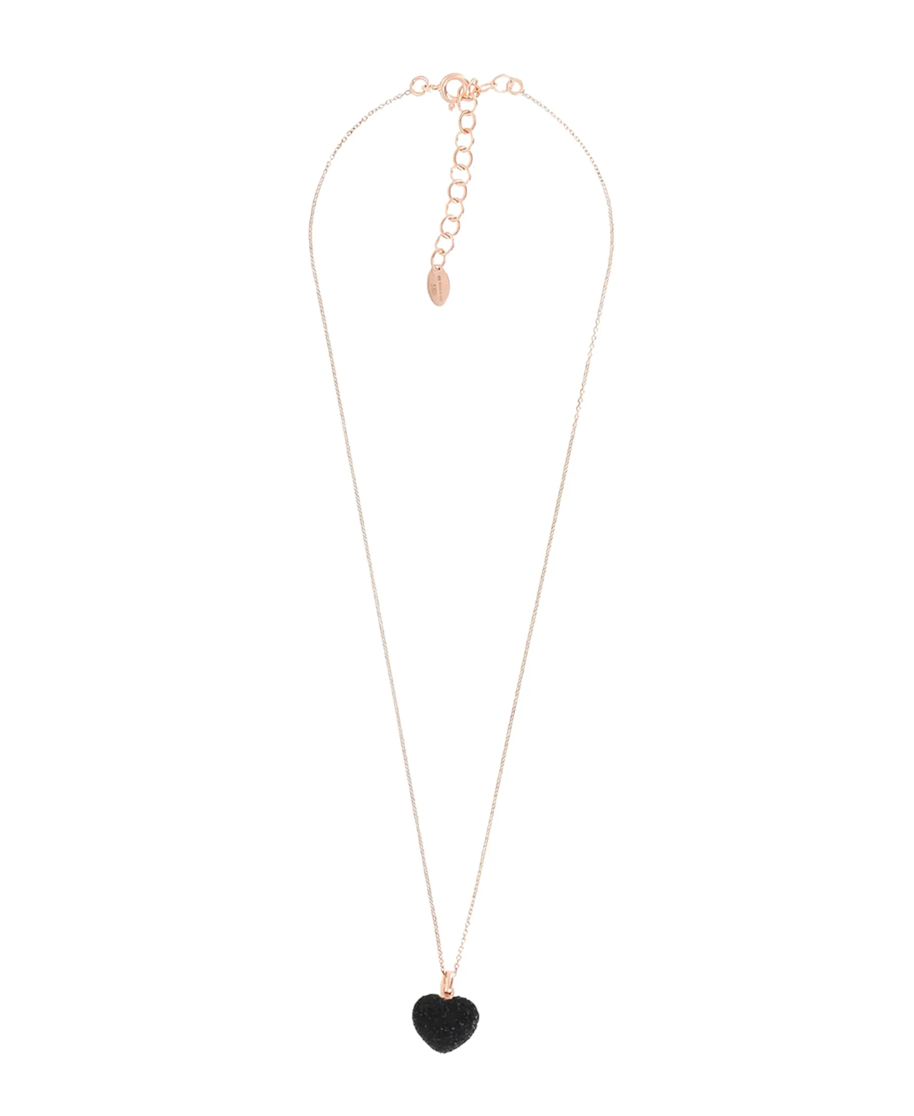 Collar Corazón PESAVENTO Polvere di Sogni Negro Plata Baño Oro Rosa | WPLVE1753