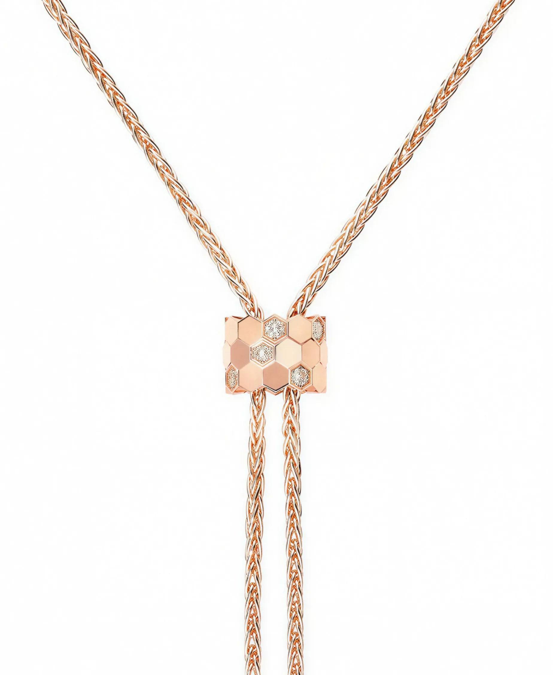 Collar Corbata Bee de Chaumet Oro Rosa 18K y Diamantes | 085201