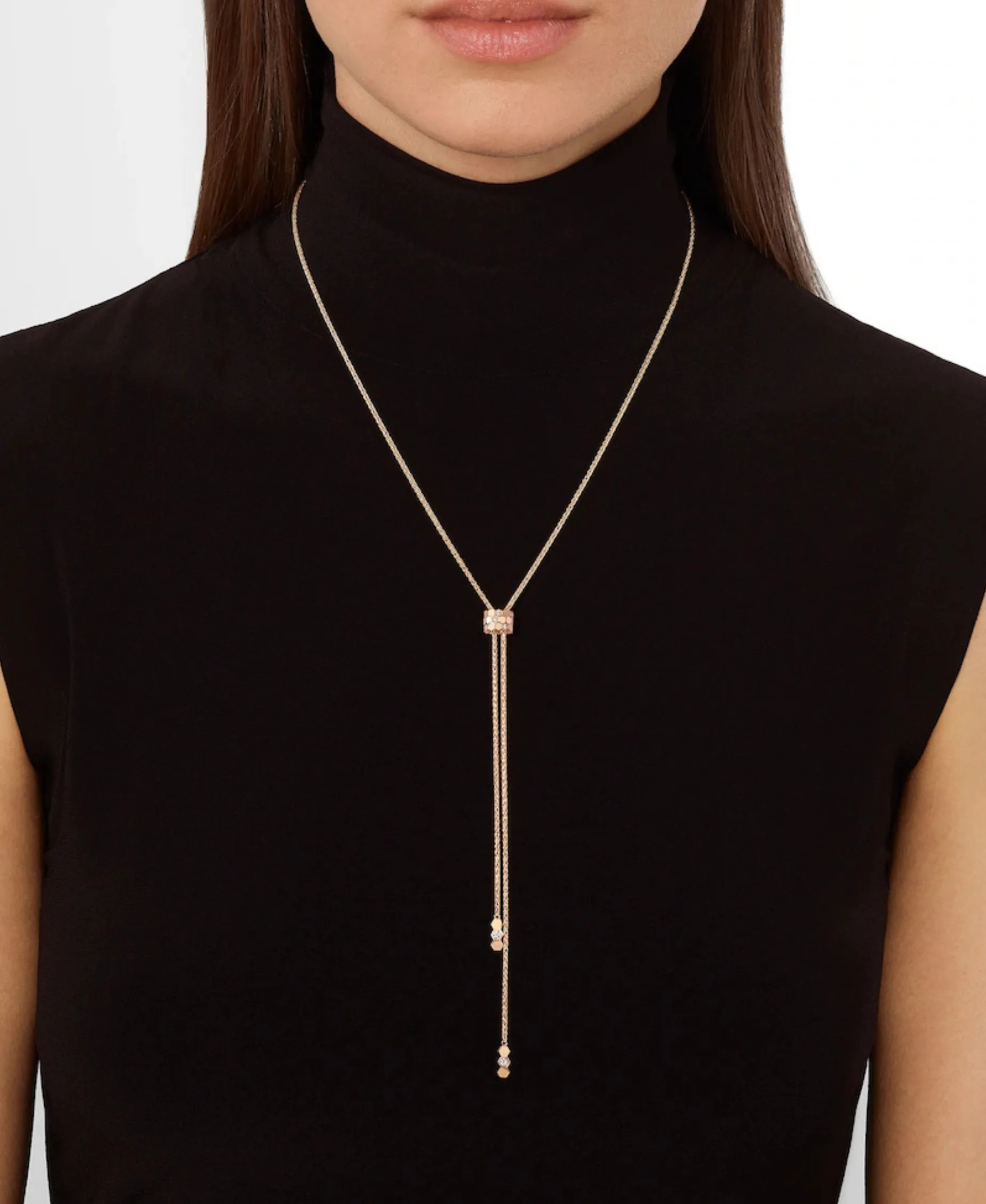 Collar Corbata Bee de Chaumet Oro Rosa 18K y Diamantes | 085201