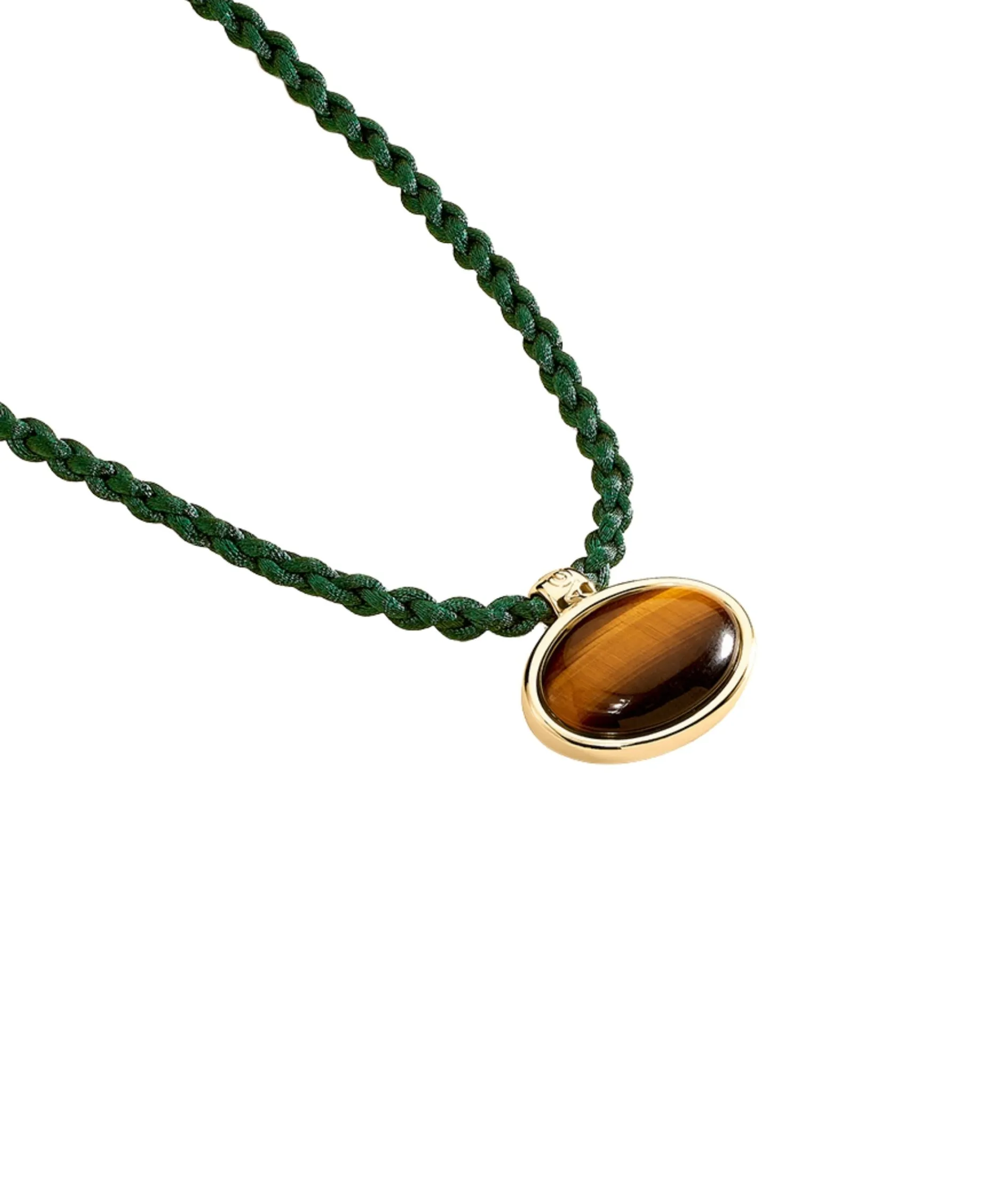 Collar Corto AGATHA París Rhea Cordon Trenzado Ojo de Tigre Dorado | 02680249-274-TU