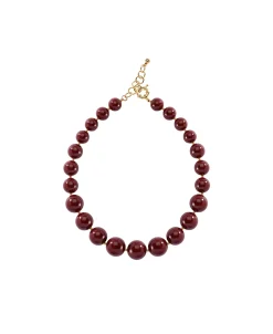 Collar Corto AGATHA París Royal Bolas de Acetato Burdeos Dorado | 02670409-473-TU